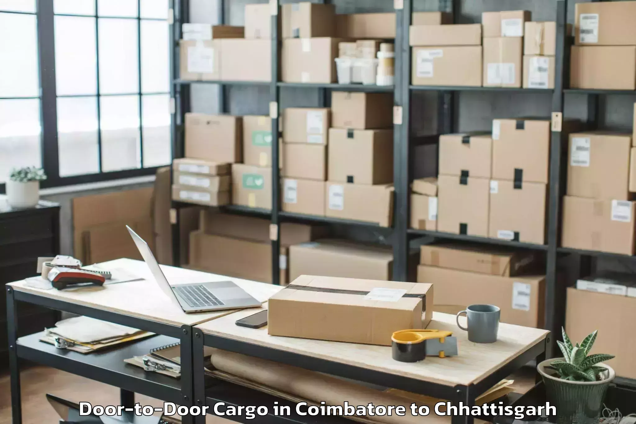 Discover Coimbatore to Korba Door To Door Cargo